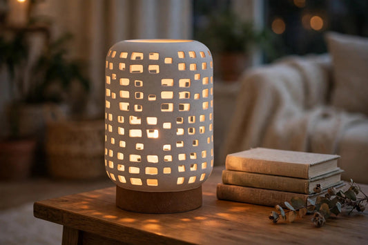 White Ceramic Candle Lantern