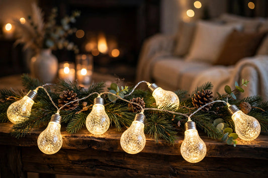 Warm White LED Globe Fairy Lights — 6.5FT Battery-Operated String Lights