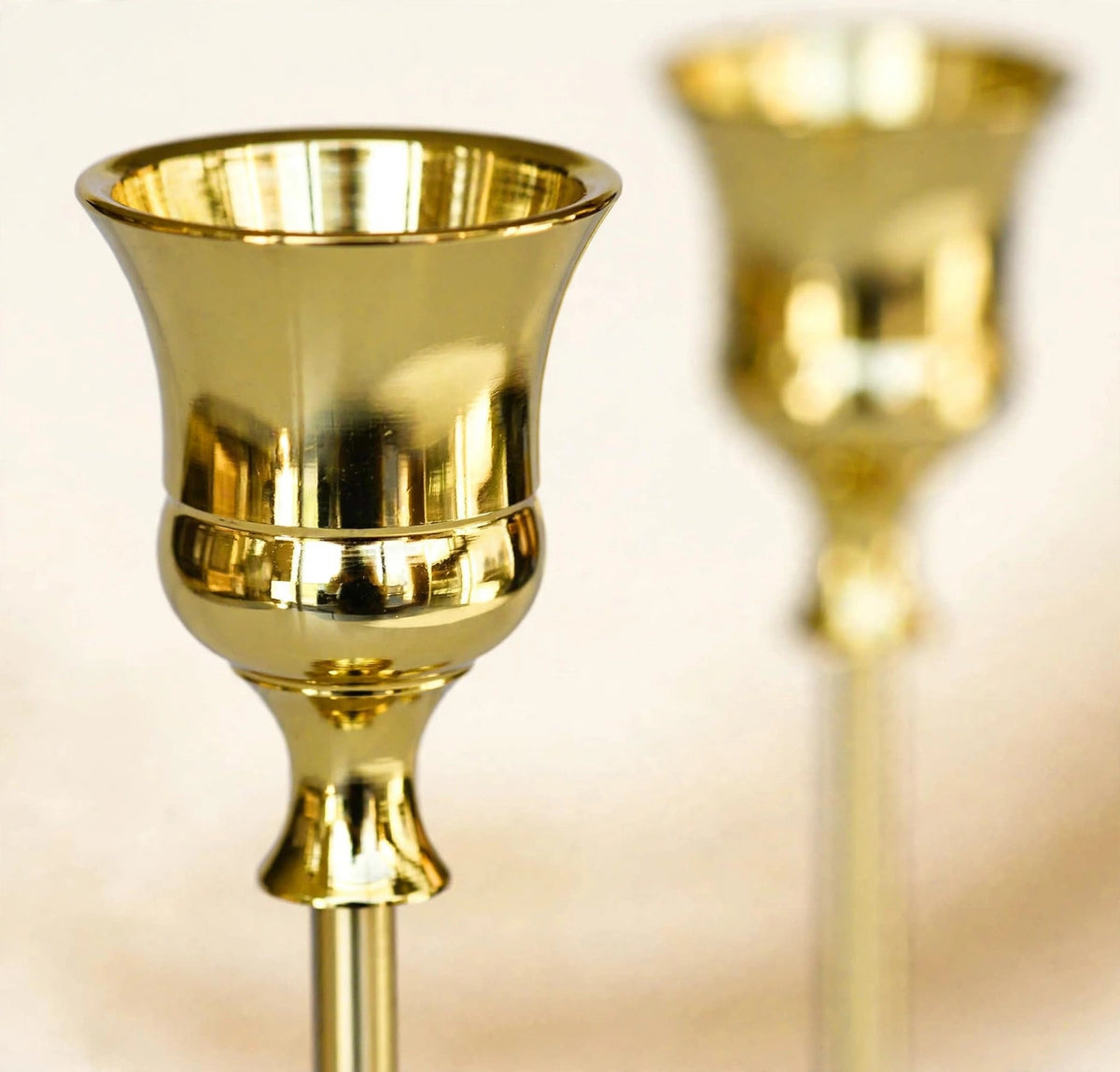 Gold Taper Candle Holders — Set of 3