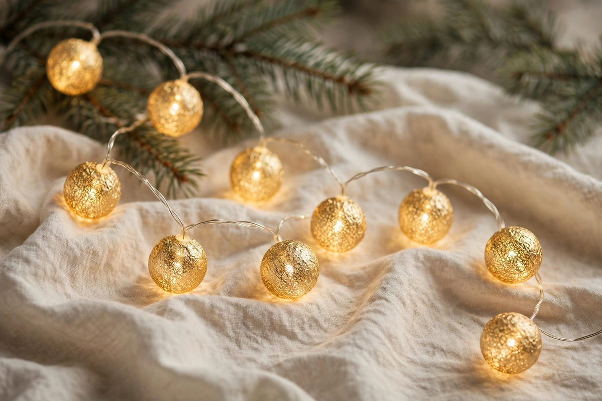 Golden Glow Globe String Lights