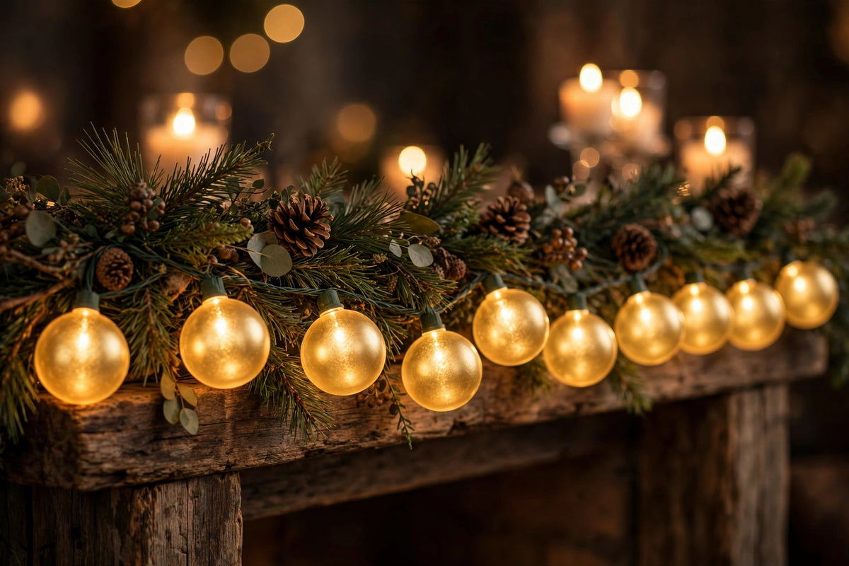 Golden Glow Globe String Lights